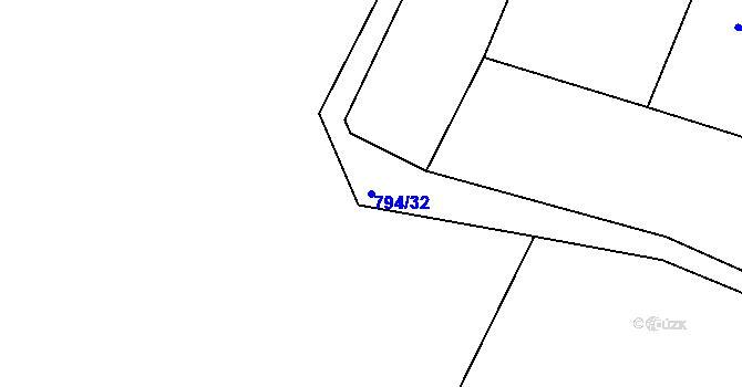 Parcela st. 794/32 v KÚ Plenkovice, Katastrální mapa