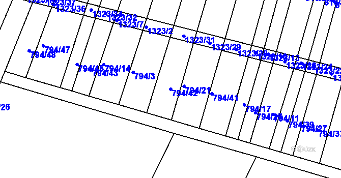 Parcela st. 794/42 v KÚ Plenkovice, Katastrální mapa