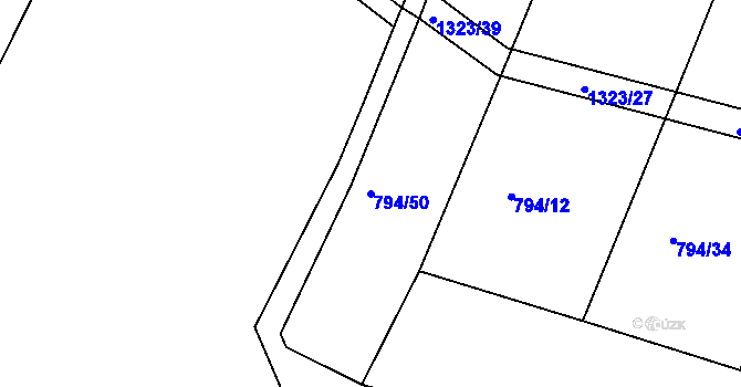 Parcela st. 794/50 v KÚ Plenkovice, Katastrální mapa