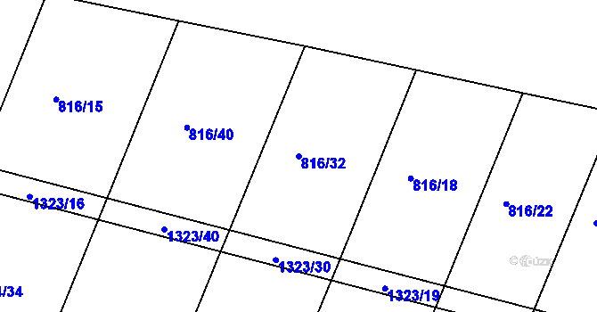 Parcela st. 816/32 v KÚ Plenkovice, Katastrální mapa