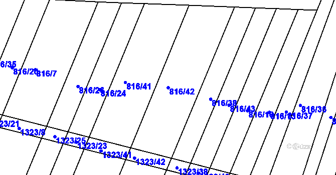 Parcela st. 816/42 v KÚ Plenkovice, Katastrální mapa