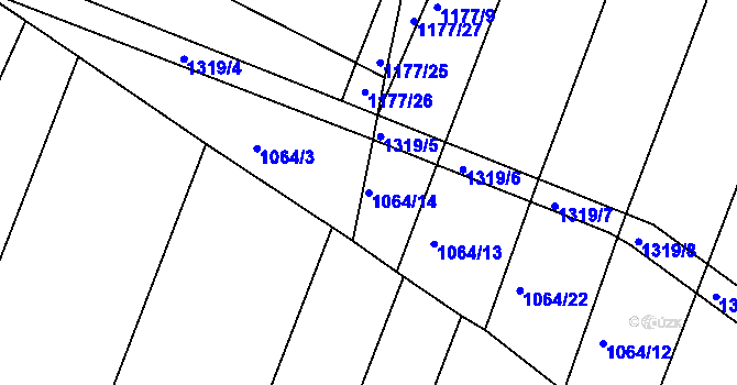 Parcela st. 1064/14 v KÚ Plenkovice, Katastrální mapa