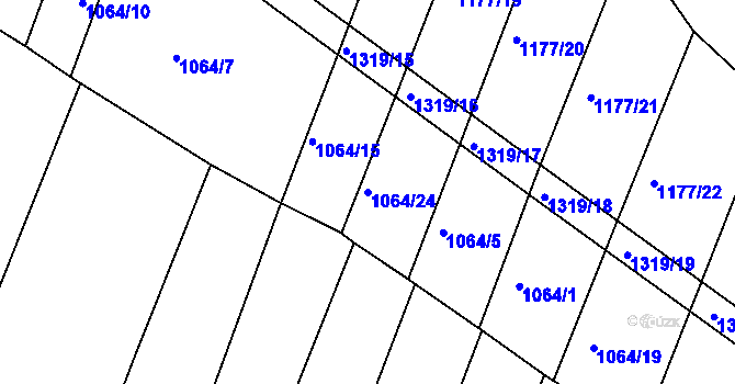 Parcela st. 1064/24 v KÚ Plenkovice, Katastrální mapa