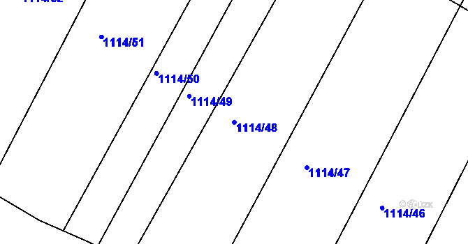 Parcela st. 1114/48 v KÚ Plenkovice, Katastrální mapa