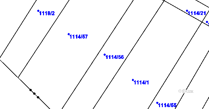 Parcela st. 1114/56 v KÚ Plenkovice, Katastrální mapa