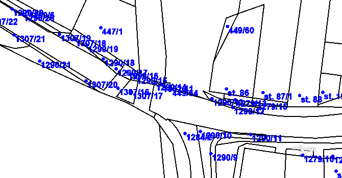 Parcela st. 449/64 v KÚ Plenkovice, Katastrální mapa
