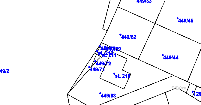 Parcela st. 211 v KÚ Plenkovice, Katastrální mapa