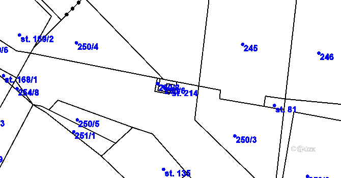 Parcela st. 214 v KÚ Plenkovice, Katastrální mapa