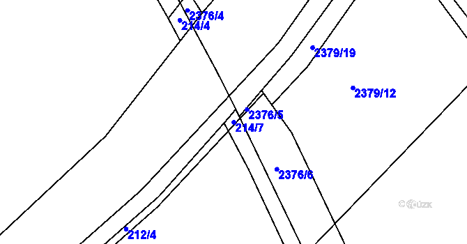 Parcela st. 214/7 v KÚ Krbice, Katastrální mapa