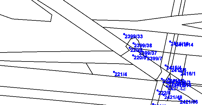 Parcela st. 218/46 v KÚ Krbice, Katastrální mapa