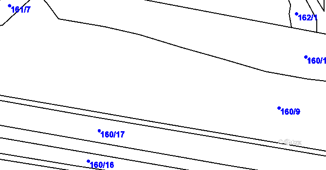 Parcela st. 160/9 v KÚ Krbice, Katastrální mapa