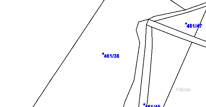 Parcela st. 461/38 v KÚ Krbice, Katastrální mapa