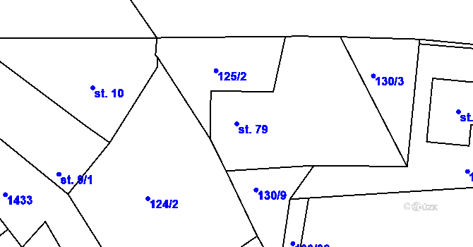 Parcela st. 79 v KÚ Krč u Protivína, Katastrální mapa