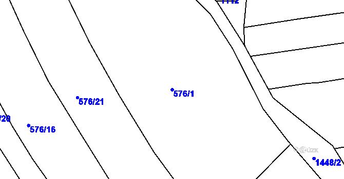 Parcela st. 576/1 v KÚ Krč u Protivína, Katastrální mapa