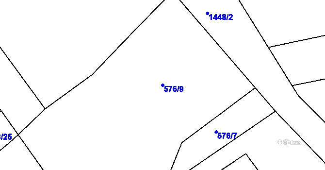 Parcela st. 576/9 v KÚ Krč u Protivína, Katastrální mapa