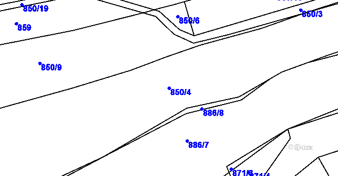 Parcela st. 850/4 v KÚ Krč u Protivína, Katastrální mapa