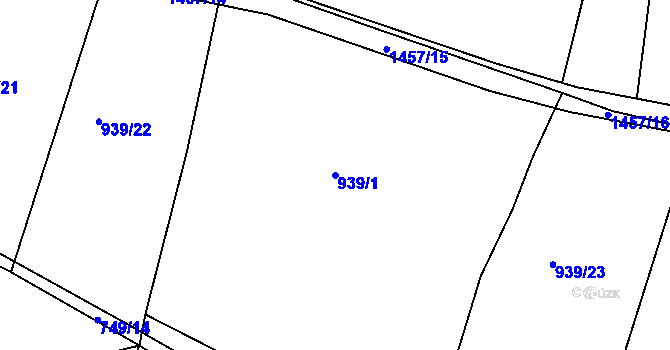 Parcela st. 939/1 v KÚ Krč u Protivína, Katastrální mapa