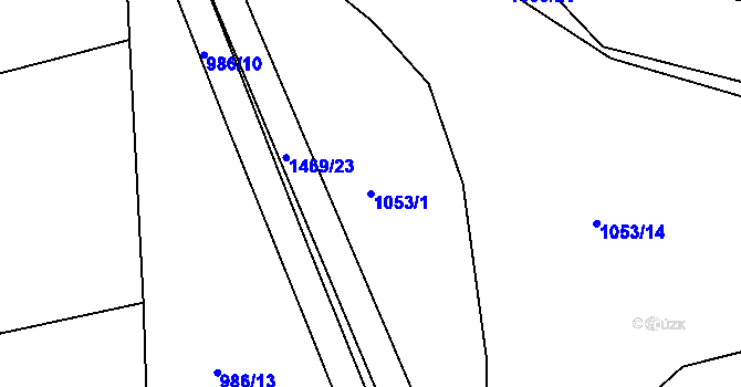Parcela st. 1053/1 v KÚ Krč u Protivína, Katastrální mapa