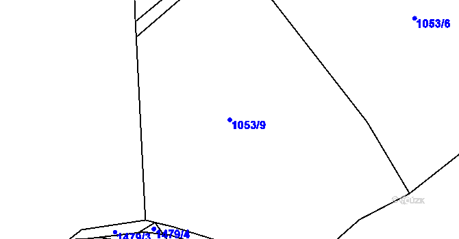 Parcela st. 1053/9 v KÚ Krč u Protivína, Katastrální mapa