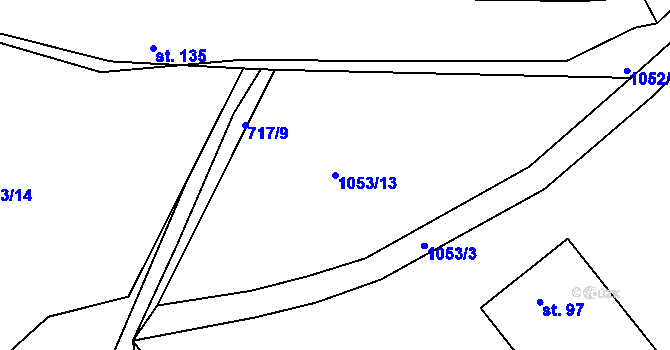 Parcela st. 1053/13 v KÚ Krč u Protivína, Katastrální mapa