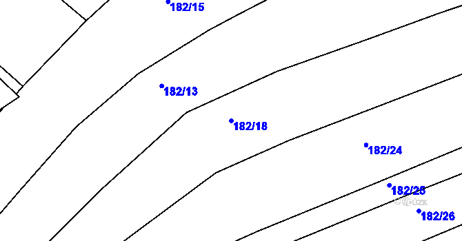 Parcela st. 182/18 v KÚ Krč u Protivína, Katastrální mapa