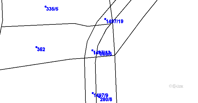 Parcela st. 280/5 v KÚ Krč u Protivína, Katastrální mapa