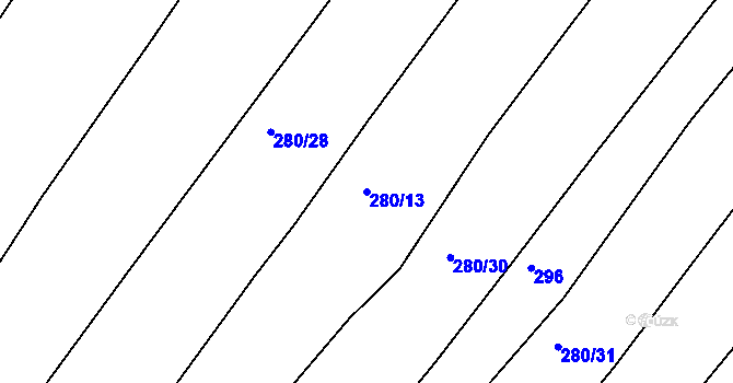 Parcela st. 280/13 v KÚ Krč u Protivína, Katastrální mapa