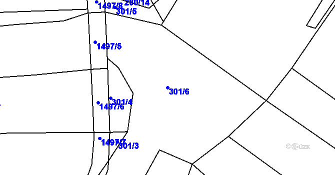 Parcela st. 301/6 v KÚ Krč u Protivína, Katastrální mapa