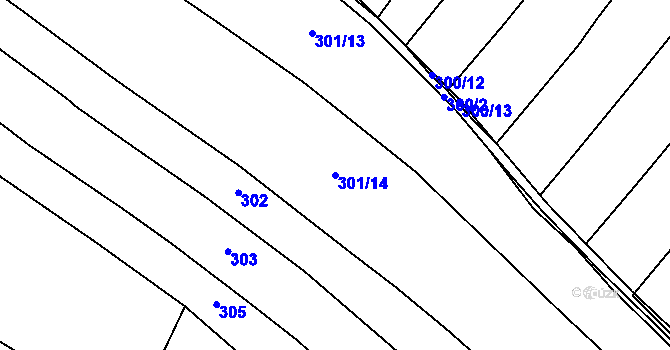 Parcela st. 301/14 v KÚ Krč u Protivína, Katastrální mapa