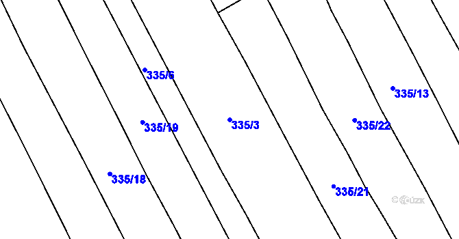 Parcela st. 335/3 v KÚ Krč u Protivína, Katastrální mapa