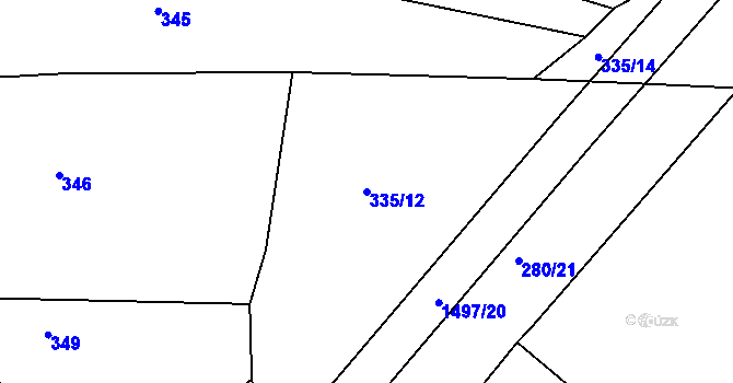 Parcela st. 335/12 v KÚ Krč u Protivína, Katastrální mapa