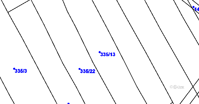 Parcela st. 335/13 v KÚ Krč u Protivína, Katastrální mapa