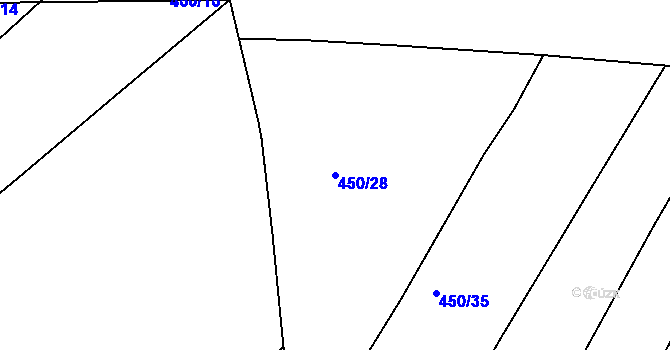 Parcela st. 450/28 v KÚ Krč u Protivína, Katastrální mapa