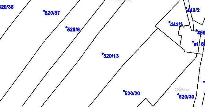 Parcela st. 520/13 v KÚ Krč u Protivína, Katastrální mapa