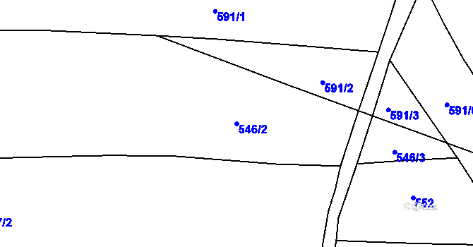 Parcela st. 546/2 v KÚ Krč u Protivína, Katastrální mapa