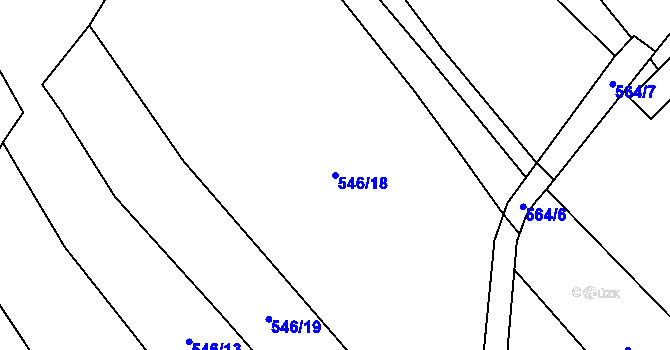 Parcela st. 546/18 v KÚ Krč u Protivína, Katastrální mapa