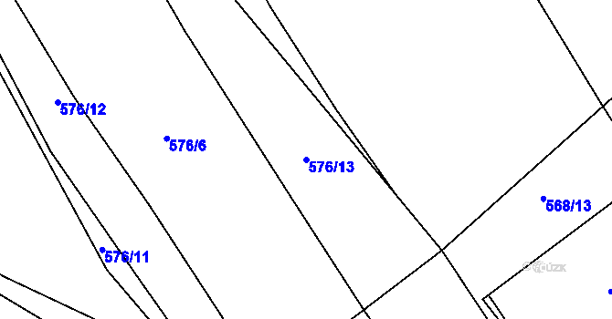 Parcela st. 576/13 v KÚ Krč u Protivína, Katastrální mapa