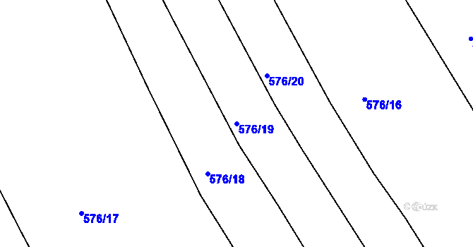 Parcela st. 576/19 v KÚ Krč u Protivína, Katastrální mapa