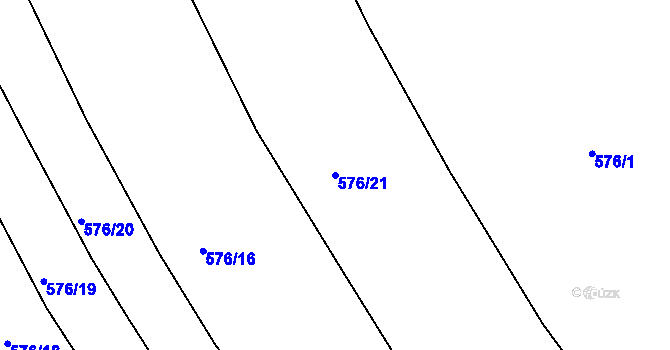 Parcela st. 576/21 v KÚ Krč u Protivína, Katastrální mapa