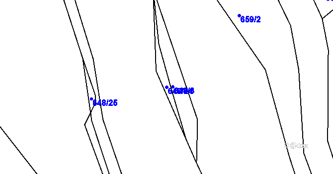 Parcela st. 648/24 v KÚ Krč u Protivína, Katastrální mapa