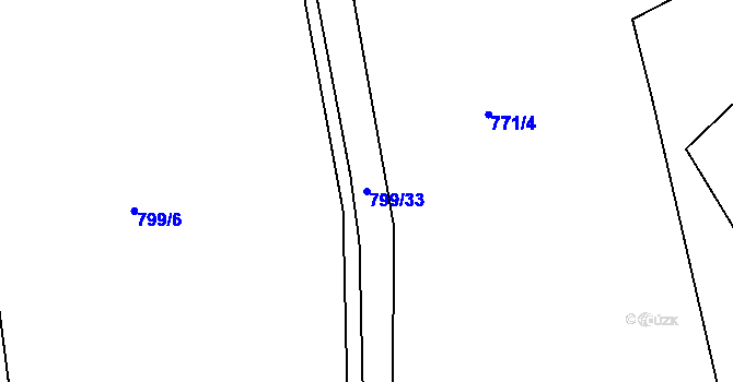 Parcela st. 799/33 v KÚ Krč u Protivína, Katastrální mapa