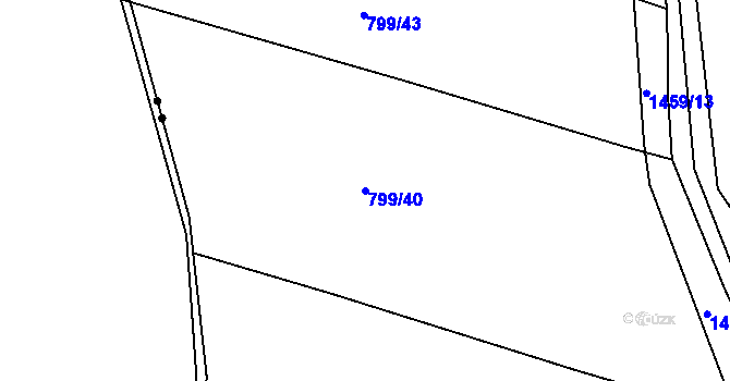 Parcela st. 799/40 v KÚ Krč u Protivína, Katastrální mapa