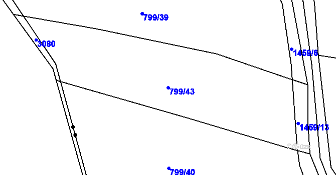 Parcela st. 799/43 v KÚ Krč u Protivína, Katastrální mapa