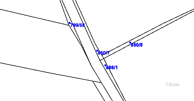 Parcela st. 850/7 v KÚ Krč u Protivína, Katastrální mapa