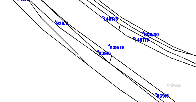 Parcela st. 939/6 v KÚ Krč u Protivína, Katastrální mapa