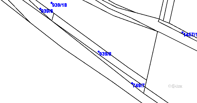 Parcela st. 939/8 v KÚ Krč u Protivína, Katastrální mapa