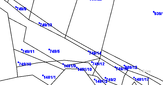 Parcela st. 939/11 v KÚ Krč u Protivína, Katastrální mapa