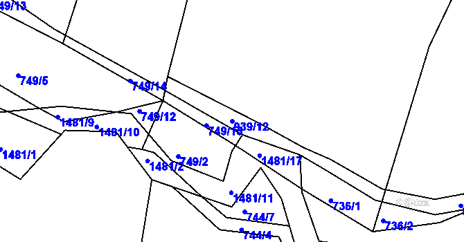 Parcela st. 939/12 v KÚ Krč u Protivína, Katastrální mapa