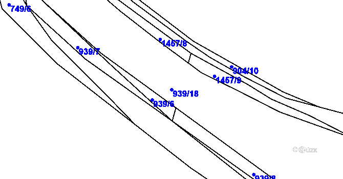 Parcela st. 939/18 v KÚ Krč u Protivína, Katastrální mapa