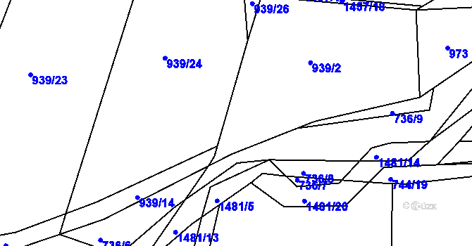 Parcela st. 939/25 v KÚ Krč u Protivína, Katastrální mapa